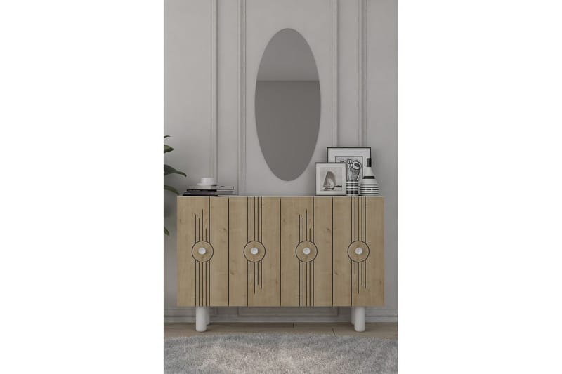 Kyrosen Konsollbord 120 cm - Hvit/Eik - Møbler - Bord - Avlastningsbord - Gangbord