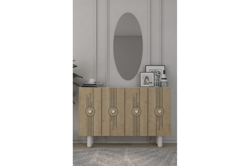 Kyrosen Konsollbord 120 cm - Hvit/Eik - Møbler - Bord - Avlastningsbord - Gangbord