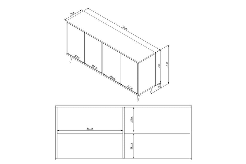 Lacus Konsollbord 150 cm - Hvit - Møbler - Bord - Avlastningsbord - Gangbord