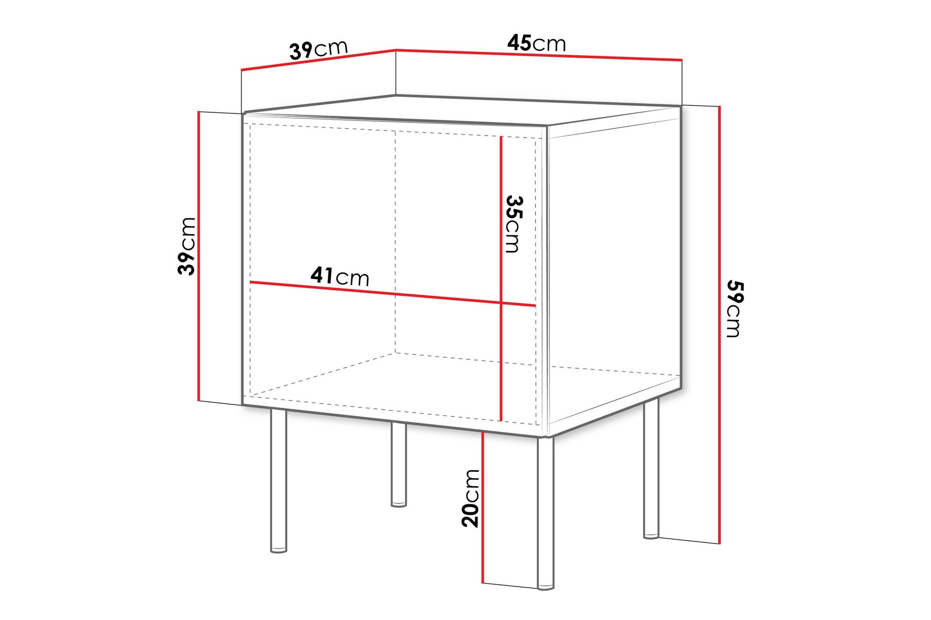 Laholm Nattbord 45 cm - Hvit - Møbler - Bord - Avlastningsbord - Sengebord & nattbord