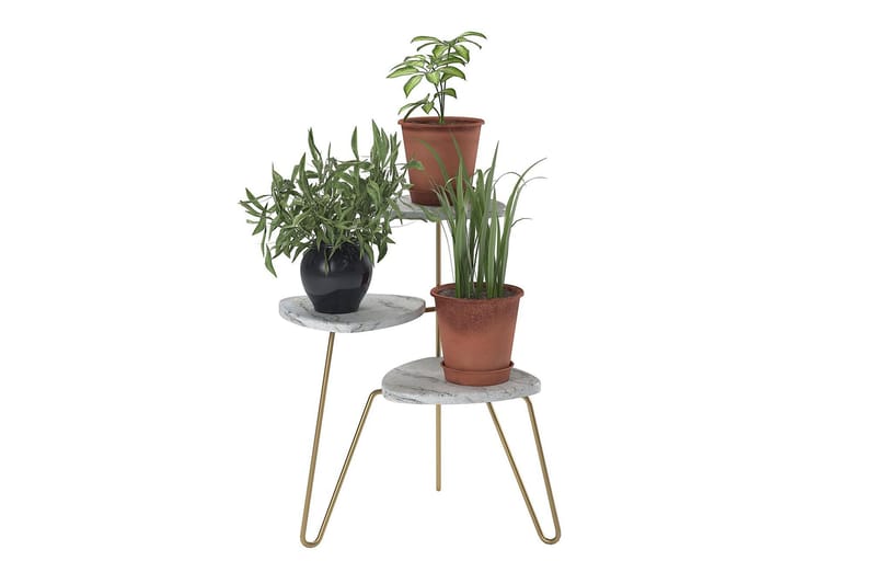 AtHena Sidebord 55 cm Marmorlook/Hvit/Messing - Novogratz - Møbler - Bord - Avlastningsbord - Lampebord & sidebord