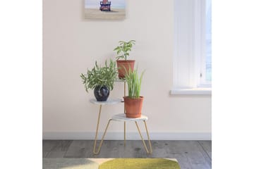 AtHena Sidebord 55 cm Marmorlook/Hvit/Messing - Novogratz - Møbler - Bord - Avlastningsbord - Lampebord & sidebord