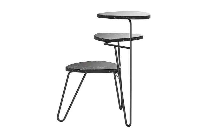 AtHena Sidebord 55 cm Marmorlook/Svart - Novogratz - Møbler - Bord - Avlastningsbord - Lampebord & sidebord