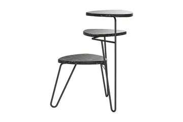 AtHena Sidebord 55 cm Marmorlook/Svart - Novogratz - Møbler - Bord - Avlastningsbord - Lampebord & sidebord
