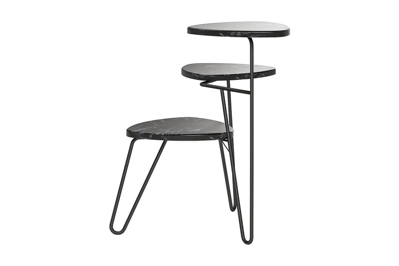 AtHena Sidebord 55 cm Marmorlook/Svart - Novogratz - Møbler - Bord - Avlastningsbord - Lampebord & sidebord