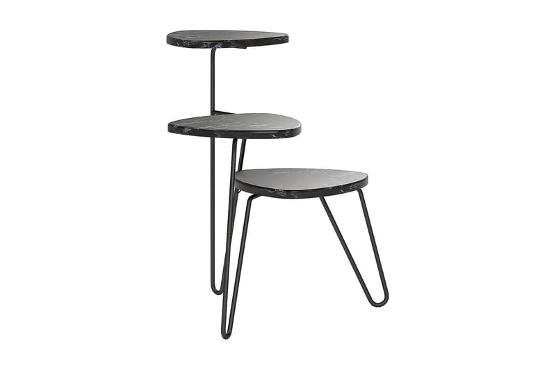 AtHena Sidebord 55 cm Marmorlook/Svart - Novogratz - Møbler - Bord - Avlastningsbord - Lampebord & sidebord