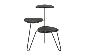 AtHena Sidebord 55 cm Marmorlook/Svart - Novogratz - Møbler - Bord - Avlastningsbord - Lampebord & sidebord