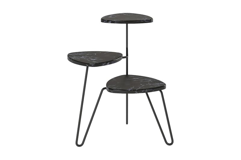 AtHena Sidebord 55 cm Marmorlook/Svart - Novogratz - Møbler - Bord - Avlastningsbord - Lampebord & sidebord