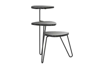 AtHena Sidebord 55 cm Marmorlook/Svart - Novogratz - Møbler - Bord - Avlastningsbord - Lampebord & sidebord