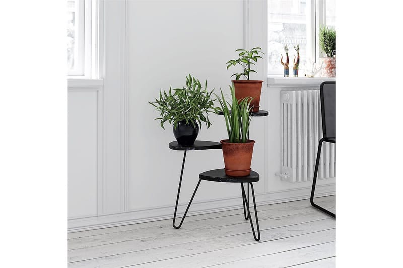 AtHena Sidebord 55 cm Marmorlook/Svart - Novogratz - Møbler - Bord - Avlastningsbord - Lampebord & sidebord