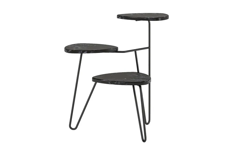 AtHena Sidebord 55 cm Marmorlook/Svart - Novogratz - Møbler - Bord - Avlastningsbord - Lampebord & sidebord