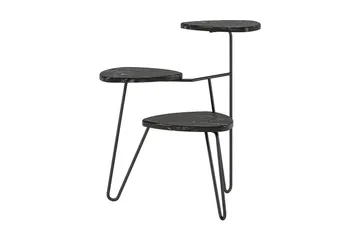 AtHena Sidebord 55 cm Marmorlook/Svart - Novogratz - Møbler - Bord - Avlastningsbord - Lampebord & sidebord