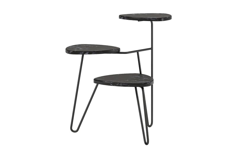 AtHena Sidebord 55 cm Marmorlook/Svart - Novogratz - Møbler - Bord - Avlastningsbord - Lampebord & sidebord