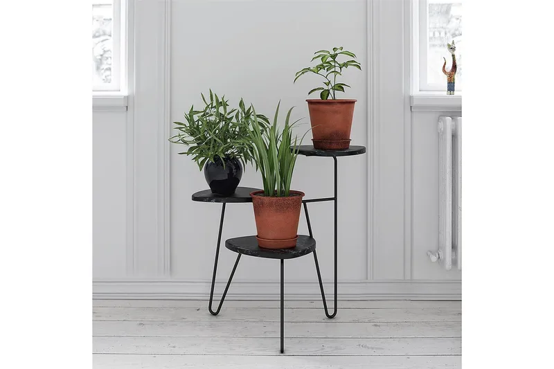 AtHena Sidebord 55 cm Marmorlook/Svart - Novogratz - Møbler - Bord - Avlastningsbord - Lampebord & sidebord