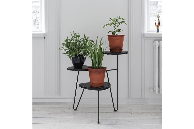 AtHena Sidebord 55 cm Marmorlook/Svart - Novogratz - Møbler - Bord - Avlastningsbord - Lampebord & sidebord