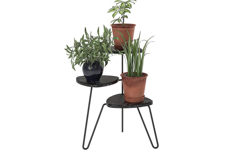 AtHena Sidebord 55 cm Marmorlook/Svart - Novogratz - Møbler - Bord - Avlastningsbord - Lampebord & sidebord