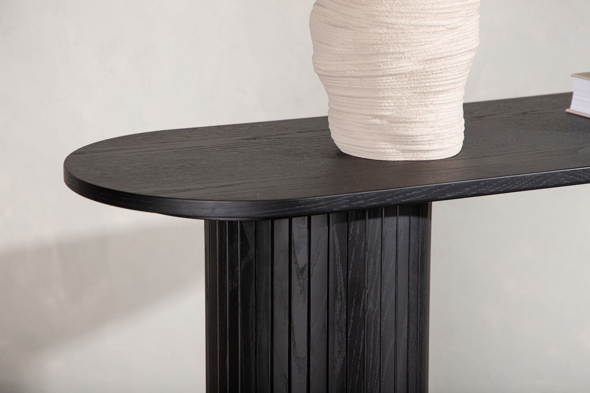 Bianca Sidebord 130x40x72 cm Oval - Sort - Møbler - Bord - Avlastningsbord - Lampebord & sidebord