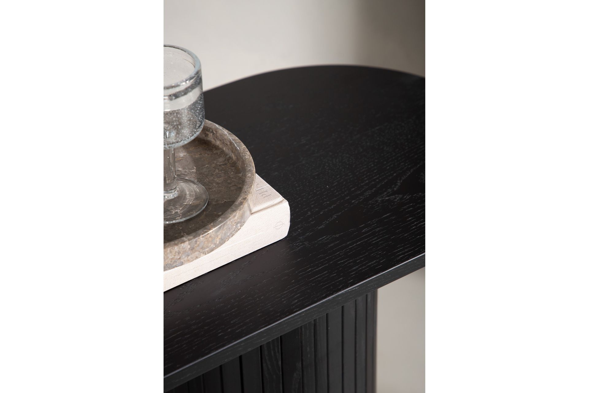 Bianca Sidebord 130x40x72 cm Oval - Sort - Møbler - Bord - Avlastningsbord - Lampebord & sidebord