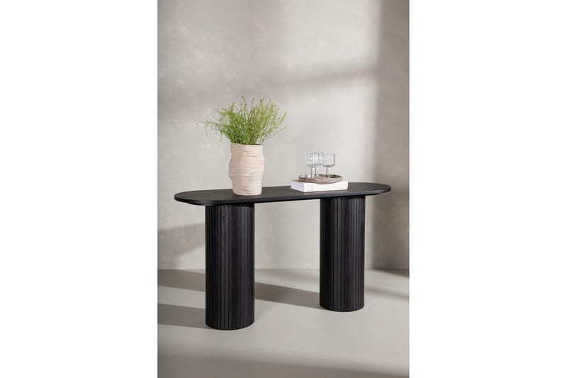 Bianca Sidebord 130x40x72 cm Oval - Sort - Møbler - Bord - Avlastningsbord - Lampebord & sidebord