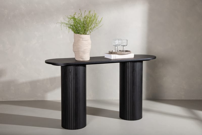 Bianca Sidebord 130x40x72 cm Oval - Sort - Møbler - Bord - Avlastningsbord - Lampebord & sidebord