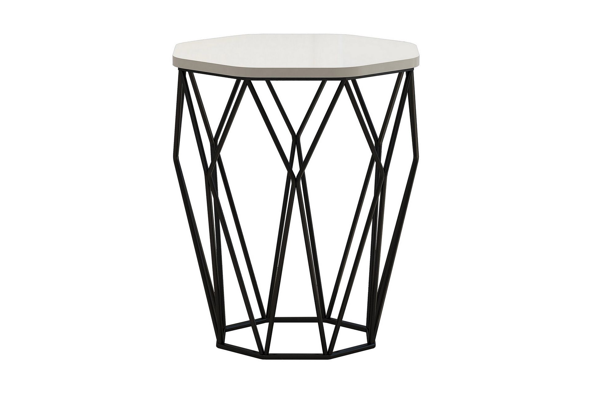 Bojana Sidebord Rundt 46 cm - Beige/Svart - Møbler - Bord - Avlastningsbord - Lampebord & sidebord