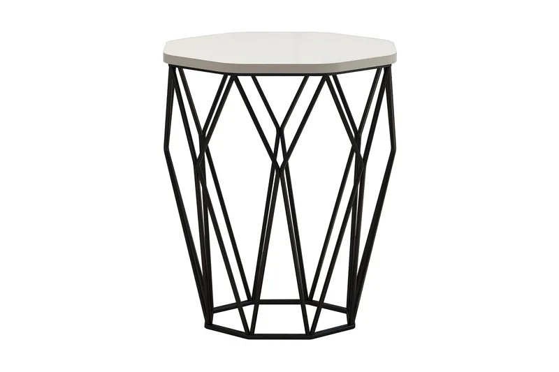 Bojana Sidebord Rundt 46 cm, Beige/Svart