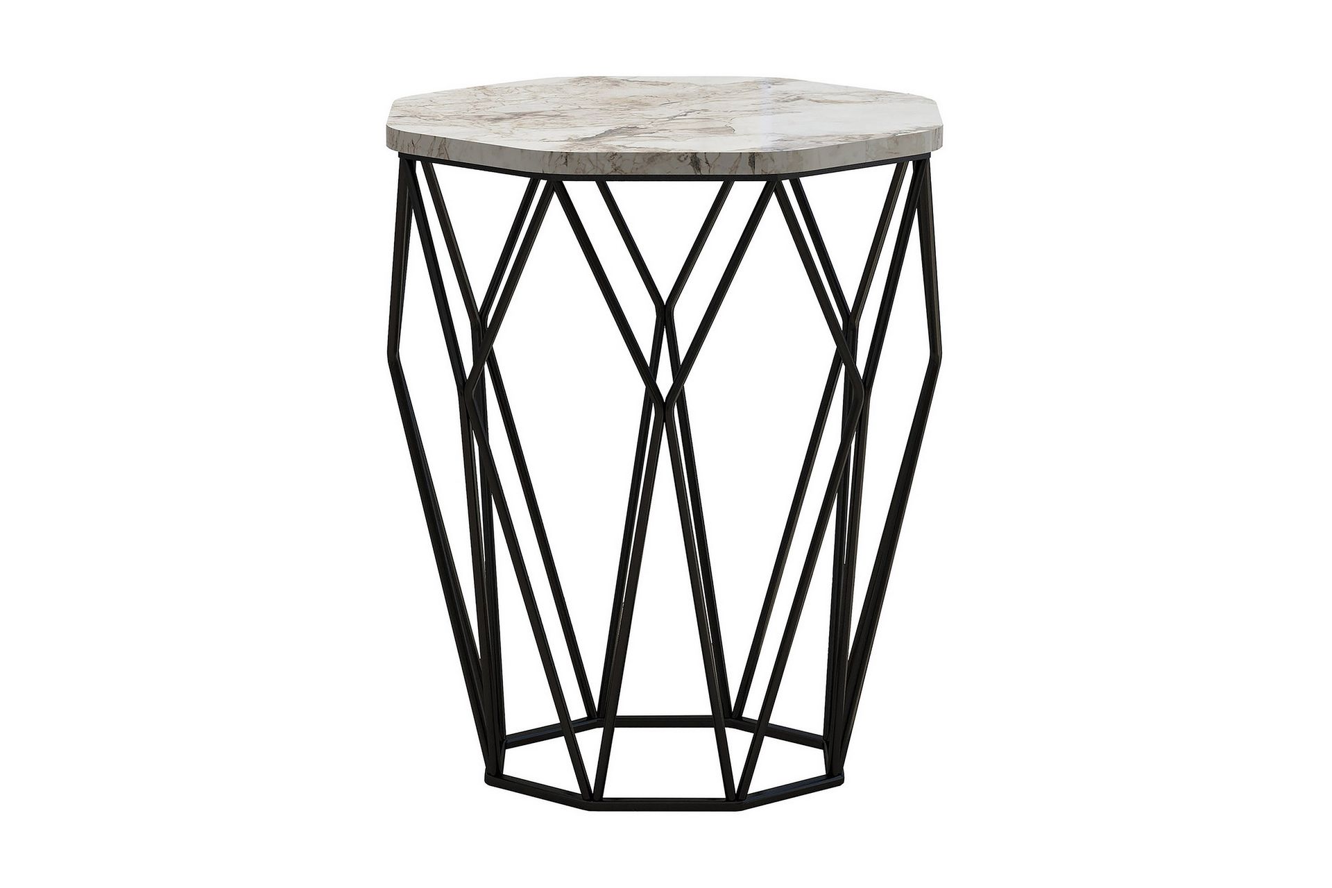 Bojana Sidebord Rundt 46 cm - Grå/Svart - Møbler - Bord - Avlastningsbord - Lampebord & sidebord