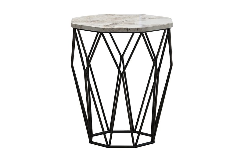 Bojana Sidebord Rundt 46 cm - Grå/Svart - Møbler - Bord - Avlastningsbord - Lampebord & sidebord