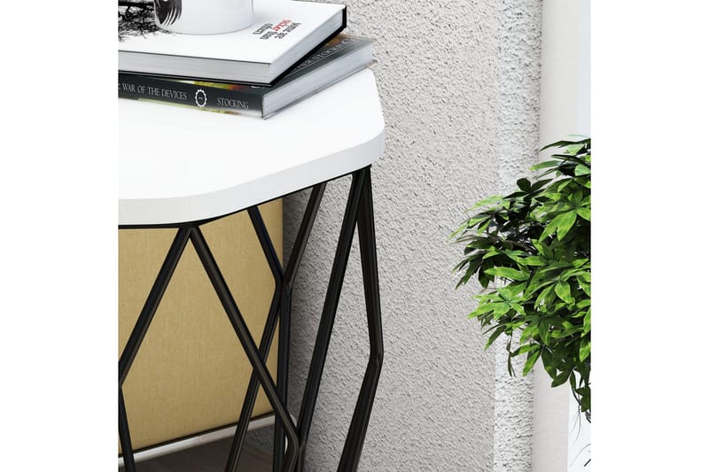 Bojana Sidebord Rundt 46 cm - Hvit/Svart - Møbler - Bord - Avlastningsbord - Lampebord & sidebord