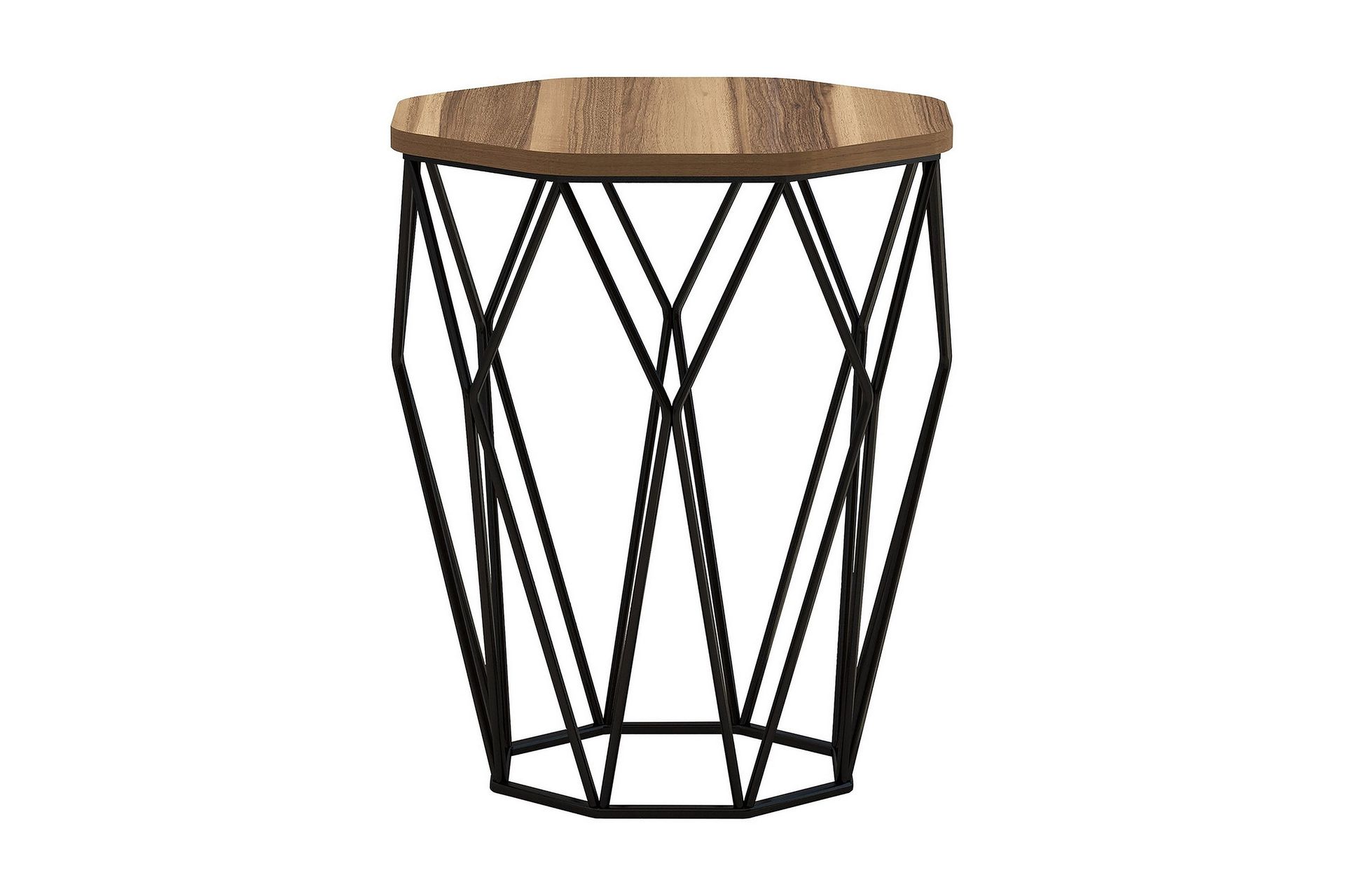 Bojana Sidebord Rundt 46 cm - Mørkebrun/Svart