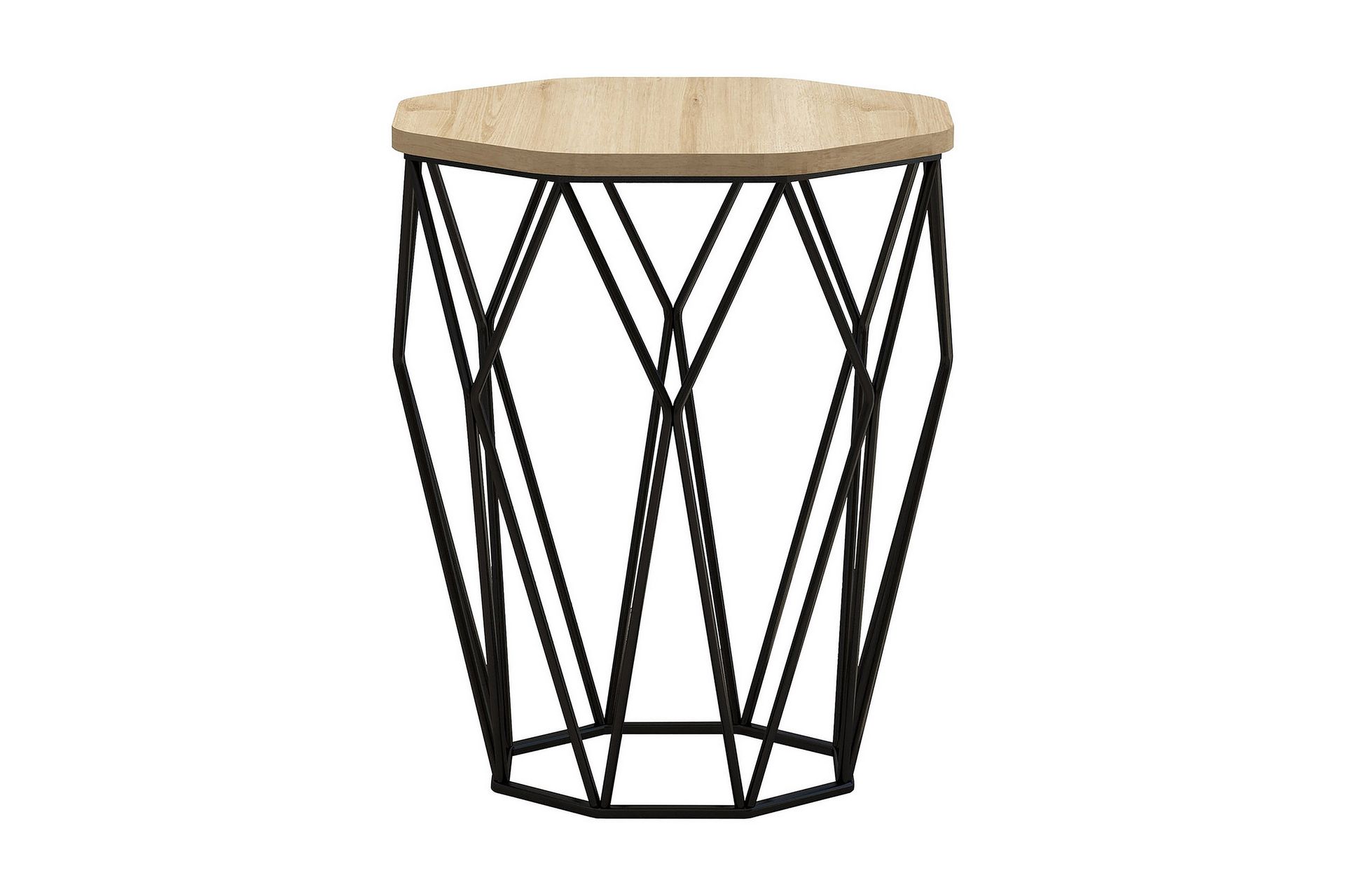 Bojana Sidebord Rundt 46 cm - Natur/Svart - Møbler - Bord - Avlastningsbord - Lampebord & sidebord