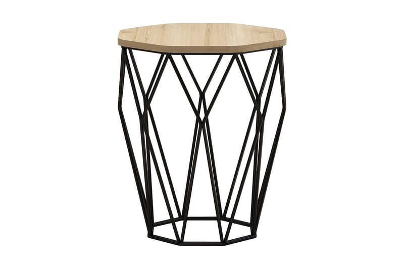 Bojana Sidebord Rundt 46 cm - Natur/Svart - Møbler - Bord - Avlastningsbord - Lampebord & sidebord