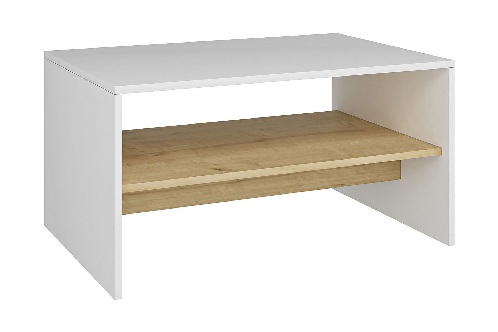 Bozdogan Side Avlastningsbord 90 cm - Hvit/Natur - Møbler - Bord - Avlastningsbord - Lampebord & sidebord