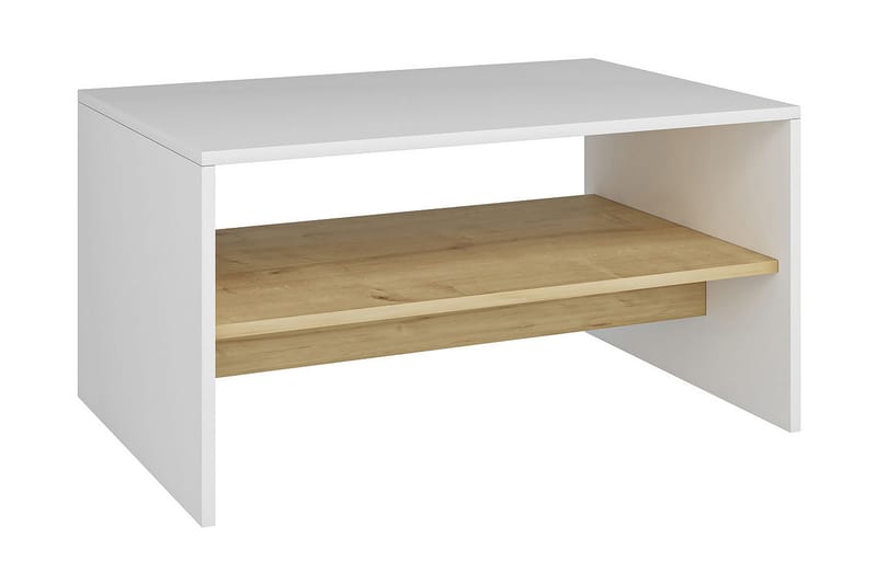 Bozdogan Side Avlastningsbord 90 cm - Hvit/Natur - Møbler - Bord - Avlastningsbord - Lampebord & sidebord