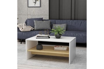 Bozdogan Side Avlastningsbord 90 cm - Hvit/Natur - Møbler - Bord - Avlastningsbord - Lampebord & sidebord