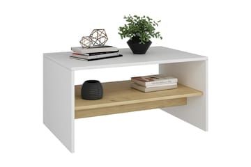 Bozdogan Side Avlastningsbord 90 cm - Hvit/Natur - Møbler - Bord - Avlastningsbord - Lampebord & sidebord