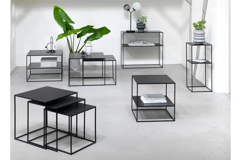 Burningham Avlastningsbord 35x90x80 cm - Svart - Møbler - Bord - Avlastningsbord - Lampebord & sidebord