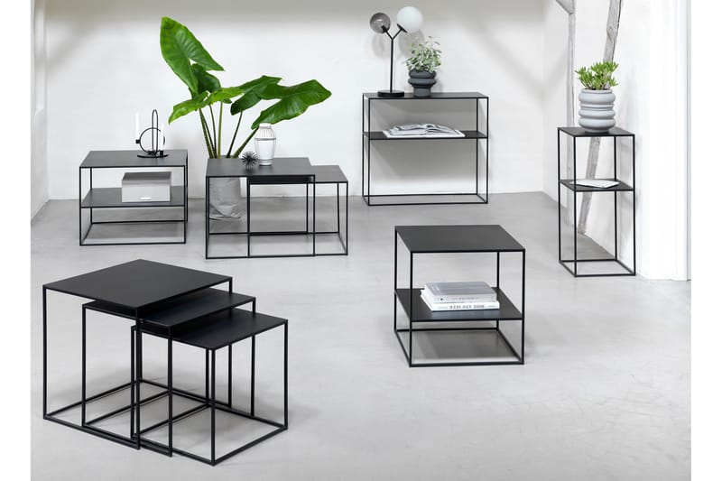 Burningham Avlastningsbord 65x65x50 cm - Svart - Møbler - Bord - Avlastningsbord - Lampebord & sidebord