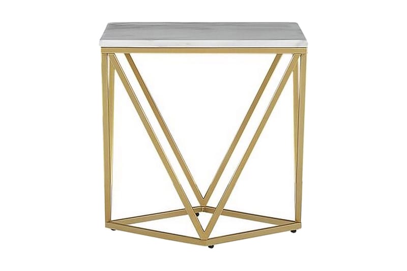 Charmlee Avlastningsbord 50 cm - Hvit / Gull - Møbler - Bord - Avlastningsbord - Lampebord & sidebord