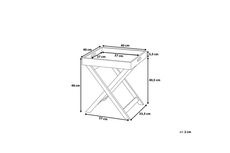 Chester Sidebord 40 cm - Grå - Møbler - Bord - Avlastningsbord - Lampebord & sidebord