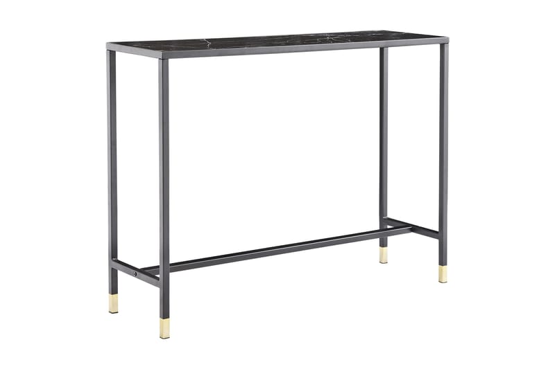 Daicy Sidebord 100 cm Marmormønster - Glass/Svart/Messing - Lampebord & sidebord - Brettbord og småbord