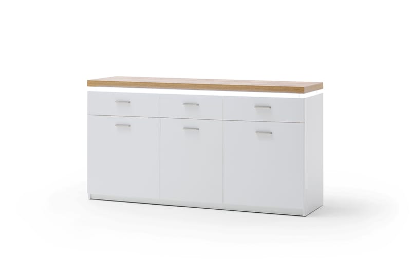 Degaust Skjenk 156 cm - Hvit / Eik - Møbler - Bord - Avlastningsbord - Lampebord & sidebord
