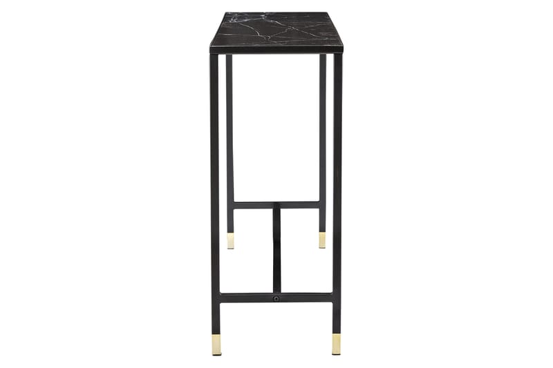 Dipp Sidebord 100 cm Marmormønster - Glas/Sort/Messing - Møbler - Bord - Avlastningsbord - Lampebord & sidebord