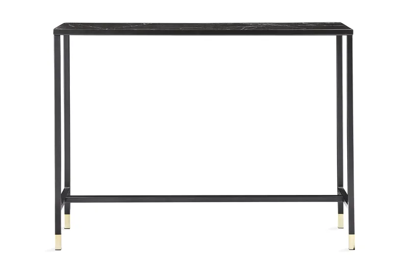 Dipp Sidebord 100 cm Marmormønster, Glas/Sort/Messing