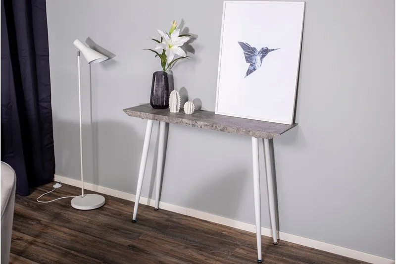 Edge Sidebord 110x30 cm - Hvit - Møbler - Bord - Avlastningsbord - Lampebord & sidebord