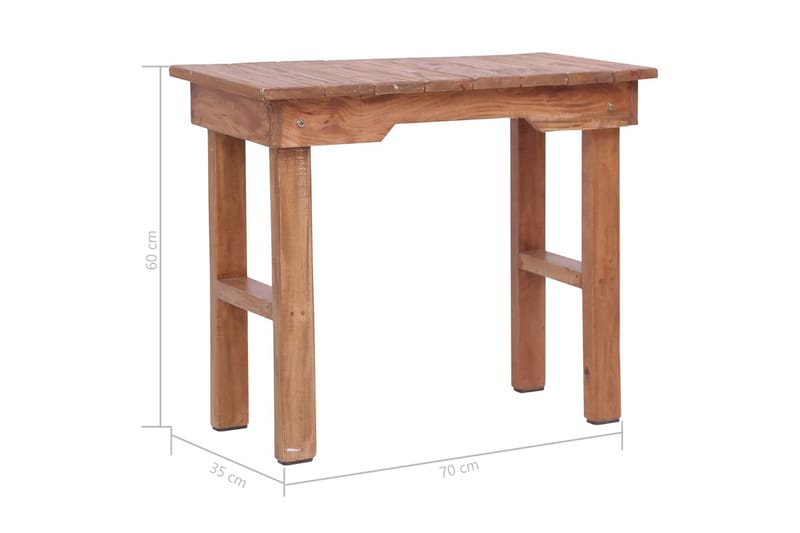 Endebord 70x35x60 cm heltre mahogni - Møbler - Bord - Avlastningsbord - Lampebord & sidebord