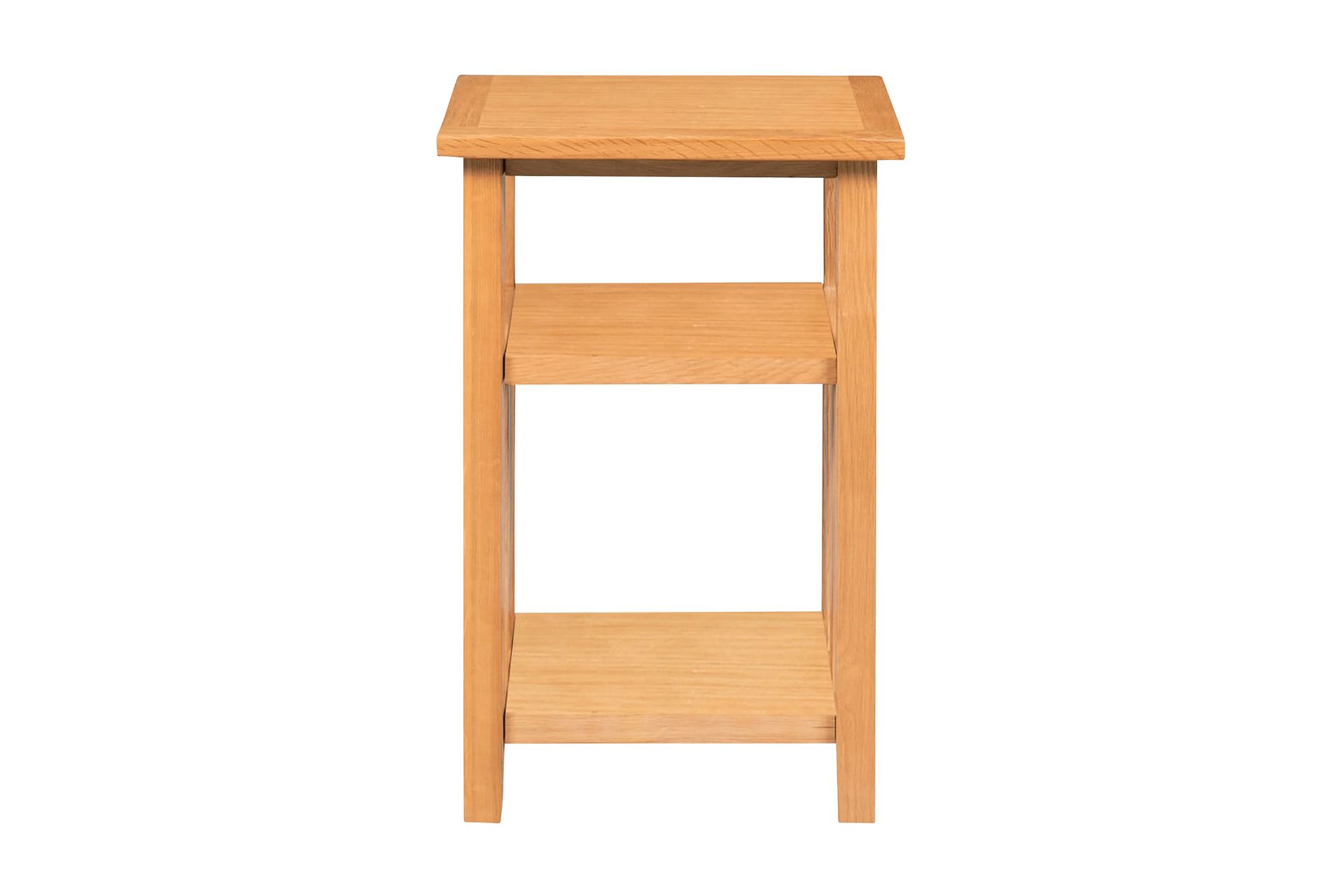 Endebord med bladhylle 27x35x55 cm heltre eik - Eik - Møbler - Bord - Avlastningsbord - Lampebord & sidebord