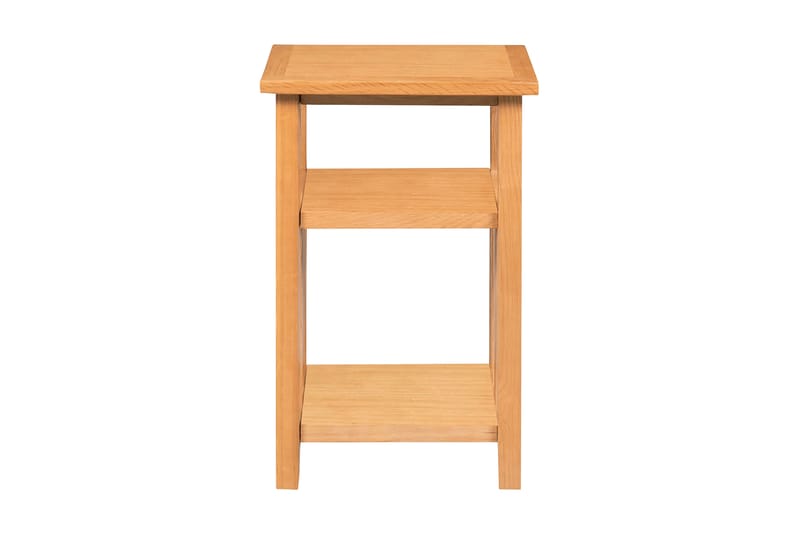 Endebord med bladhylle 27x35x55 cm heltre eik - Eik - Møbler - Bord - Avlastningsbord - Lampebord & sidebord