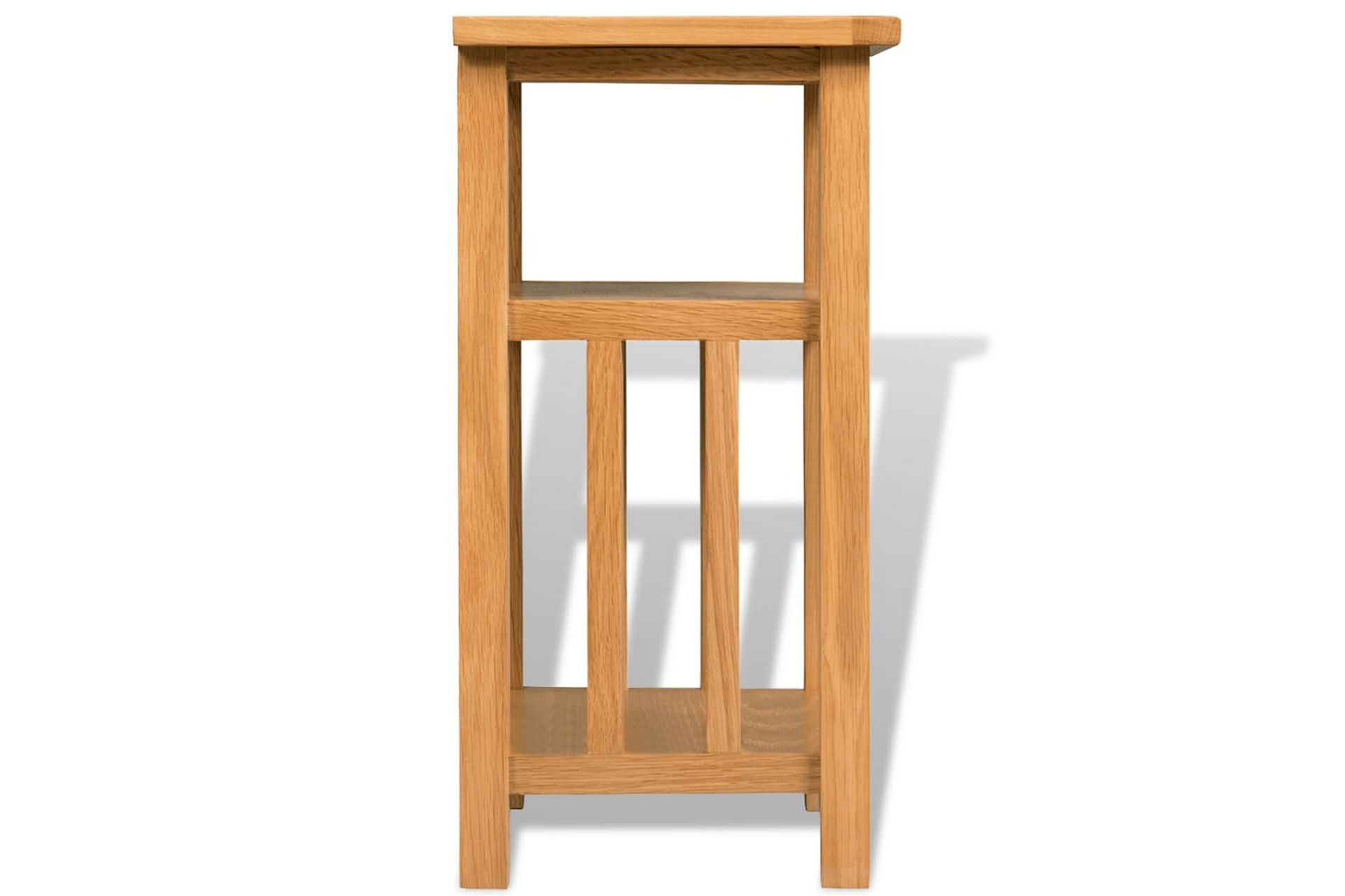 Endebord med bladhylle 27x35x55 cm heltre eik - Eik - Møbler - Bord - Avlastningsbord - Lampebord & sidebord