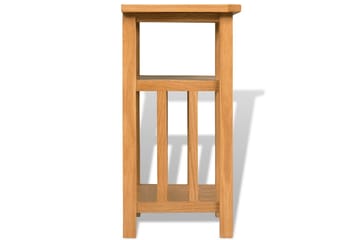Endebord med bladhylle 27x35x55 cm heltre eik - Eik - Møbler - Bord - Avlastningsbord - Lampebord & sidebord